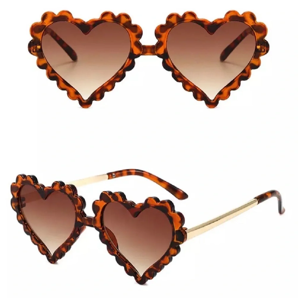 Girls Heart Leopard Sunglasses